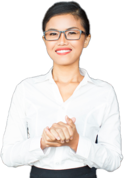 confident businesswoman in white shirt.