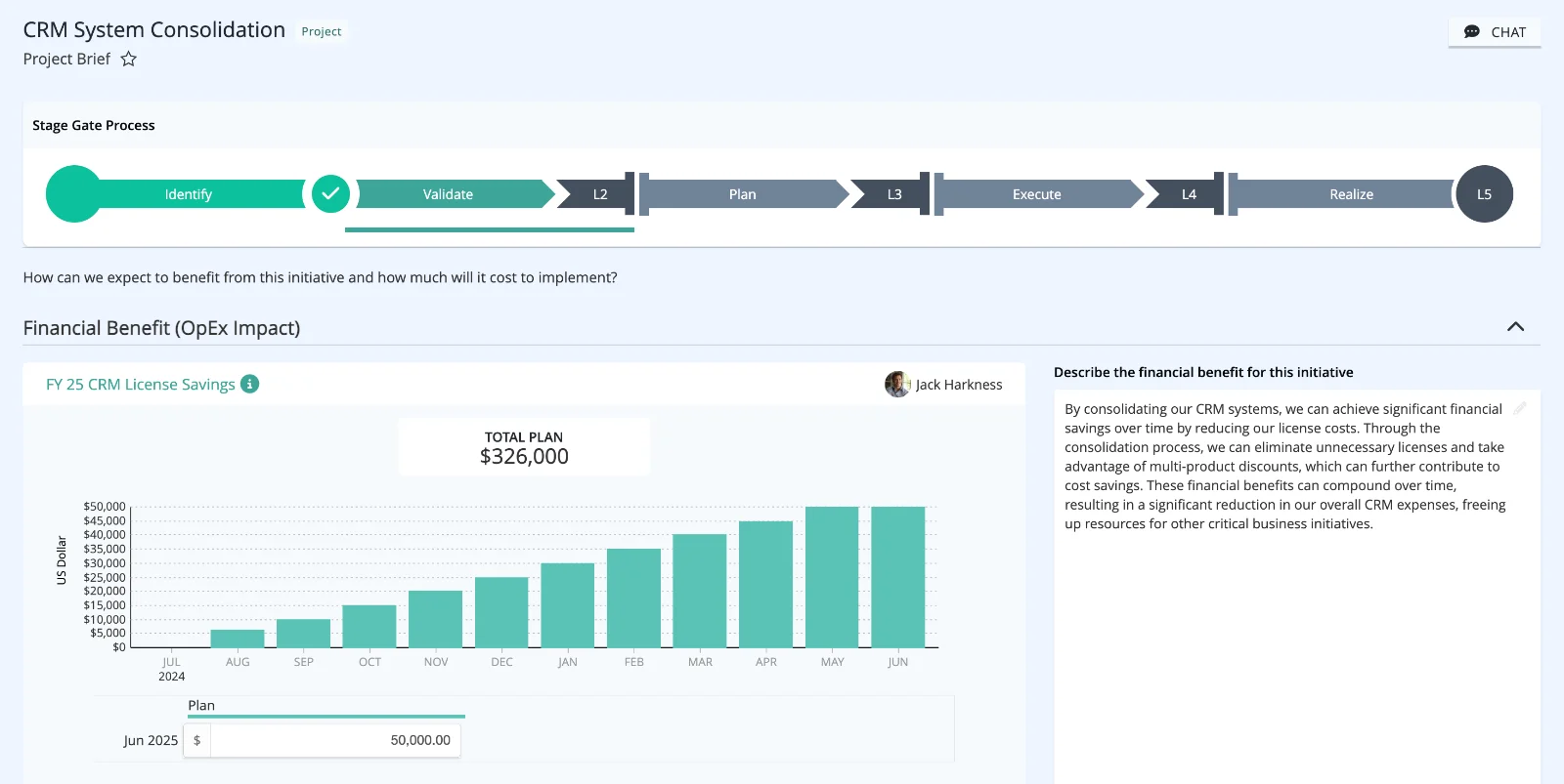 Amplify scenario comparison for portfolio prioritization